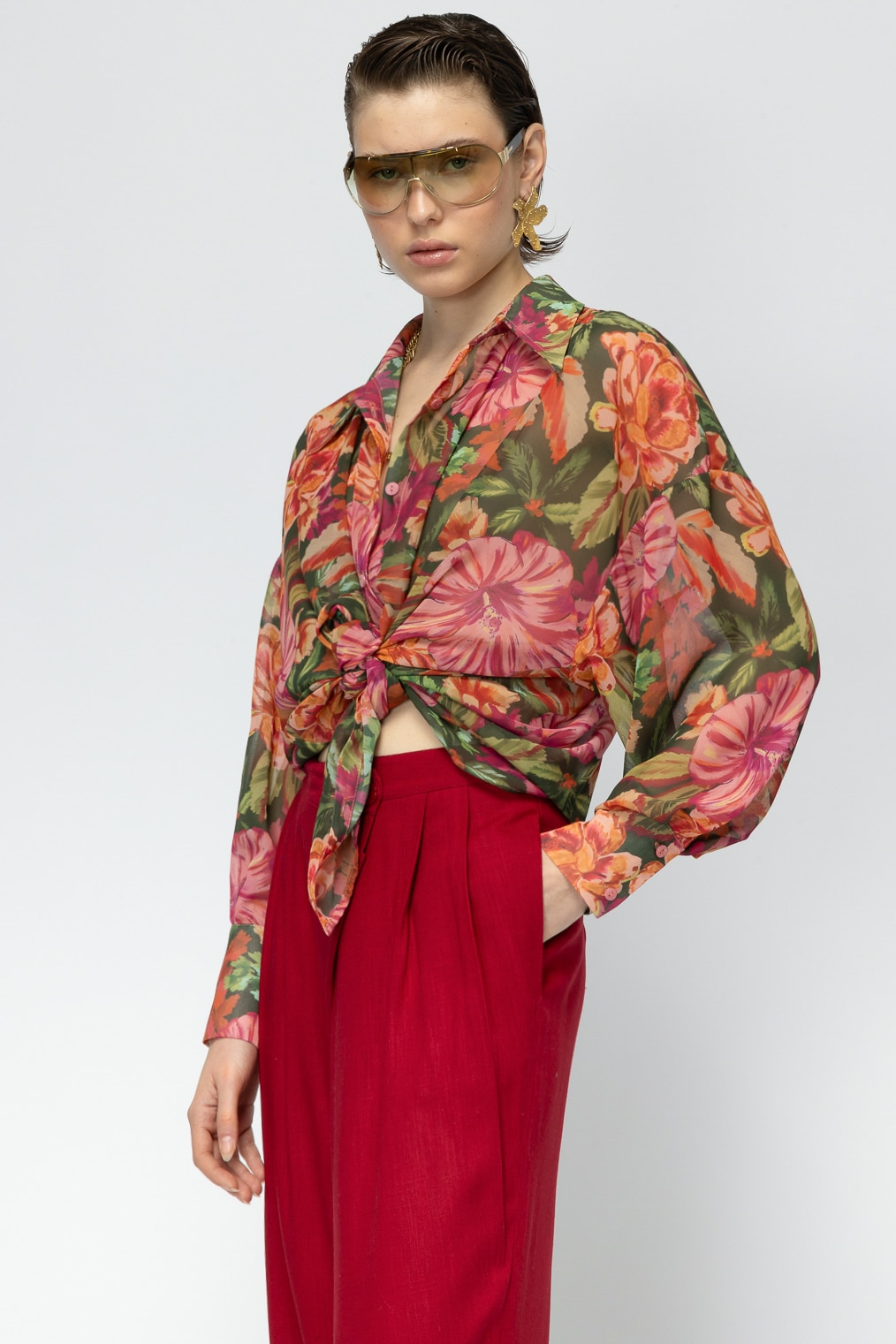 Jungle Bird Floral Shirt Mallory The Label 1