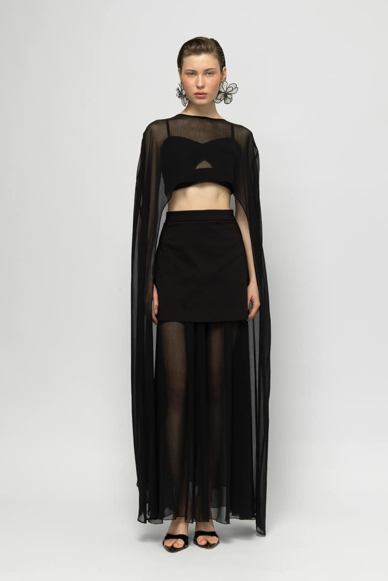 Panthea Black Cape Mallory The Label 1 3
