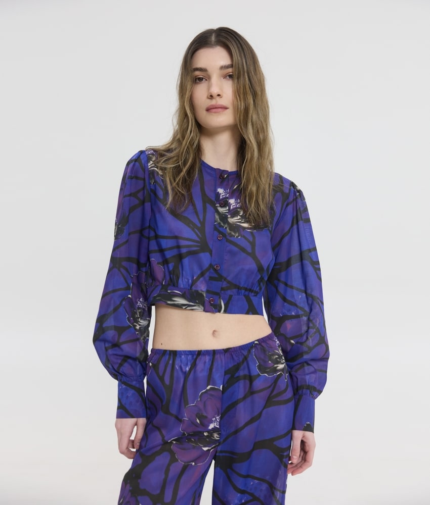 luna crop printed shirt