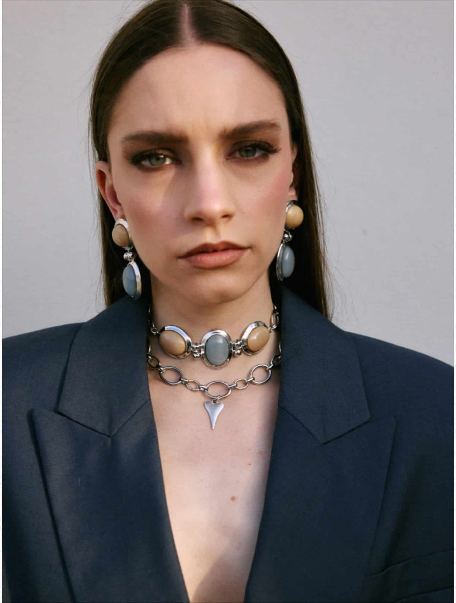 KALEIDO Silver Haze Choker Επάργυρο Κολιέ από Ορείχαλκο 1 1512x2000h