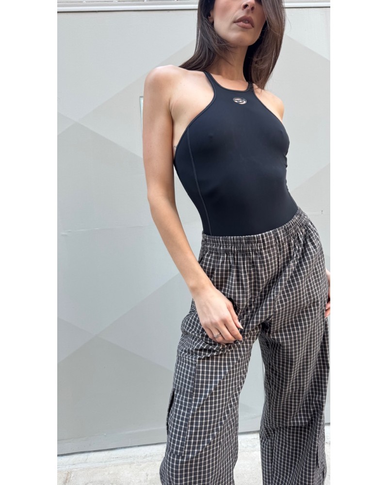 cargo pants pf25 111 black vichy milkwhite
